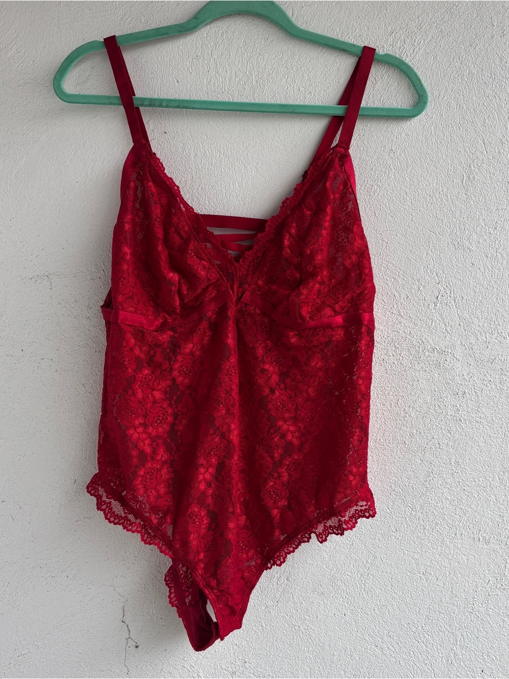 torrid Red Lace Strappy Teddy Bodysuit